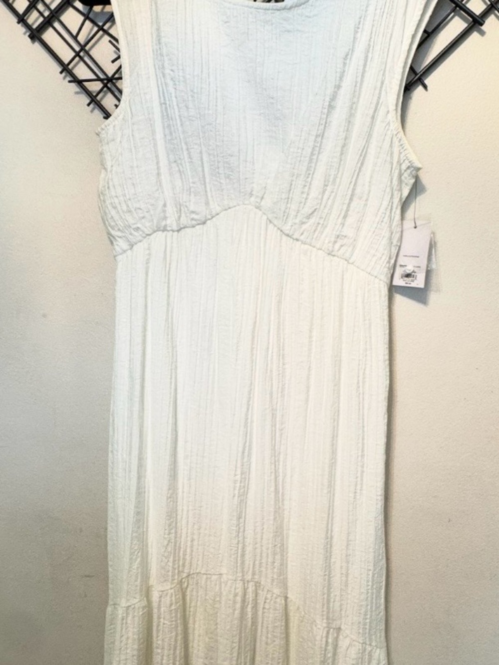 Nine West White Maxi Dress - Sleeveless Textured Cotton - Picture 5 of 8